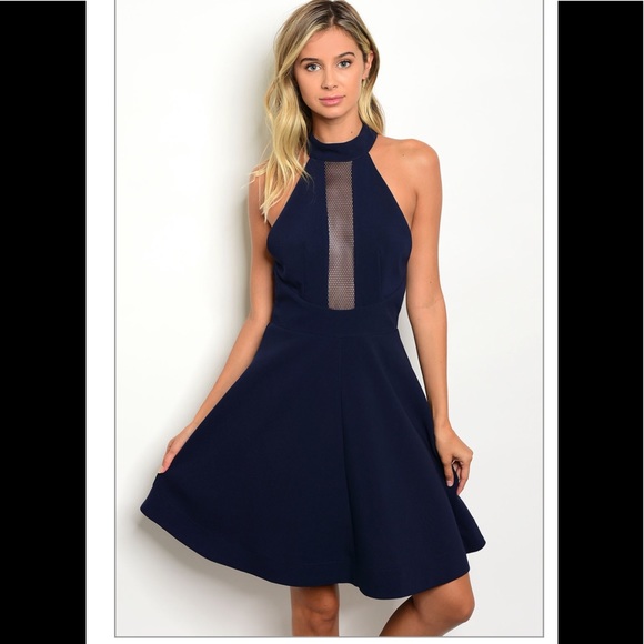 Classy Navy Flare Dress💦 - Picture 3 of 5